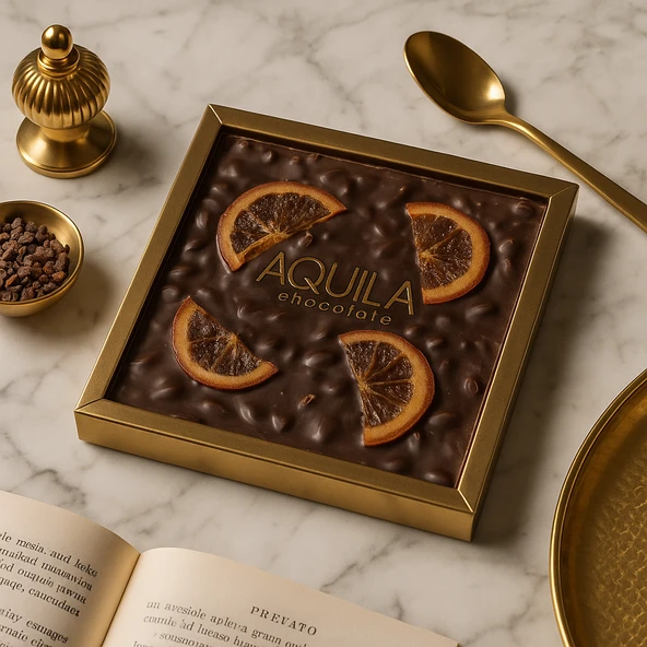 Aquila Chocolate Antep Fıstıklı Dilim Portakallı Bitter Çikolata 250 g ürün görseli 1