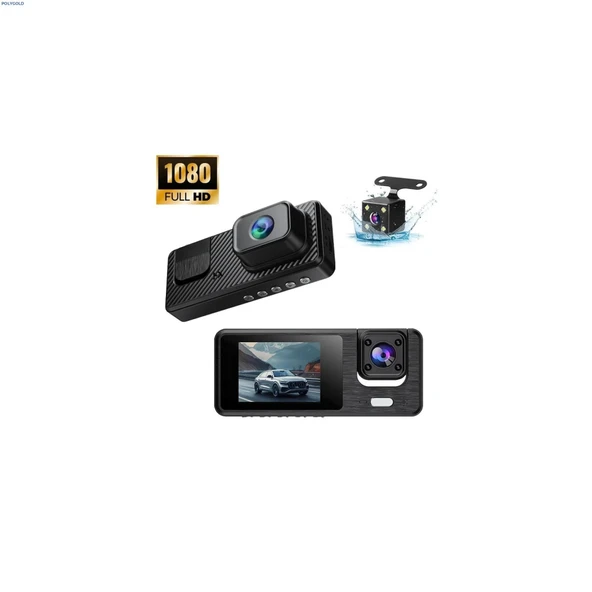 Leerfei 2 Kameralı Araç İçi Kamera Sd Kart Destekli Kamera Q301 - (Hafıza Kartı Dahil Değildir) ürün görseli 1