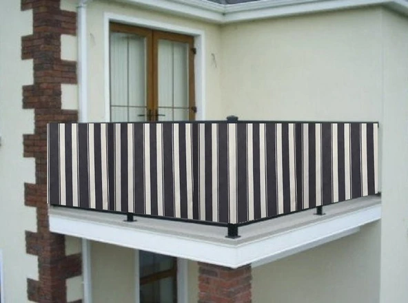 Ceylan Home Balkon Demiri Perdesi Bağcıklı Ölçü Seçenekli Gri Beyaz ürün görseli 1