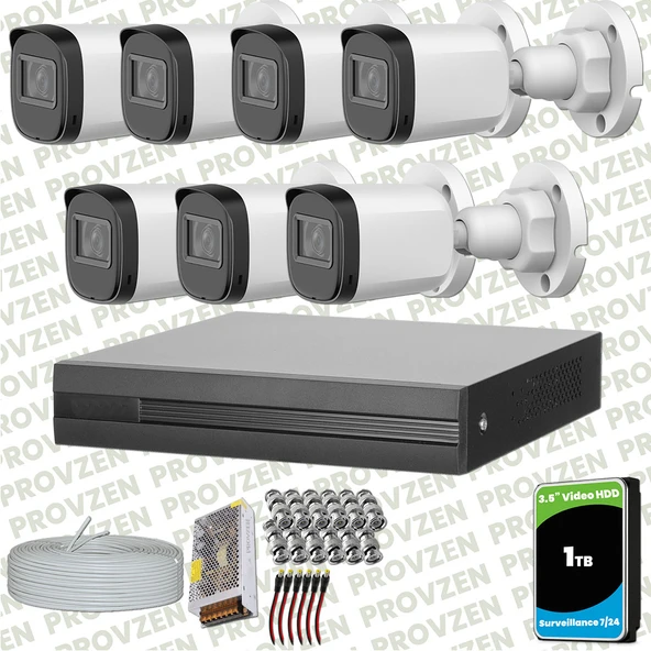 Provzen Dahua Full HD 7 Kameralı Güvenlik Kamerası + 1TB HDD ürün görseli 1