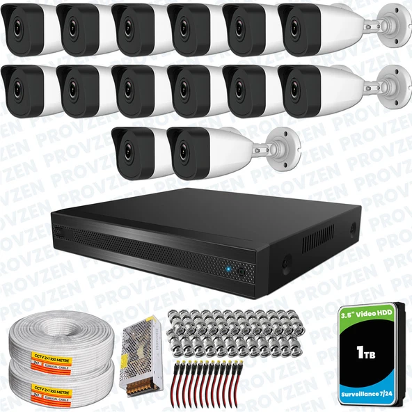 Provzen RV HiLook 14 Kameralı Full HD Geniş Açı Güvenlik Kamerası ürün görseli 1
