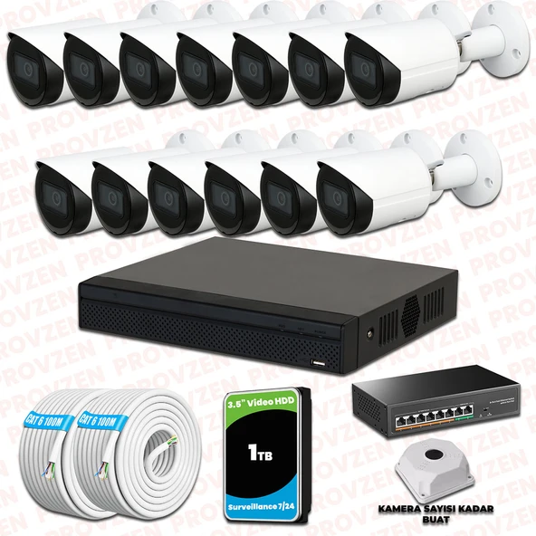 Provzen Dahua 13 Kameralı IP 1080P Gece Görüşlü Güvenlik Kamerası ürün görseli 1