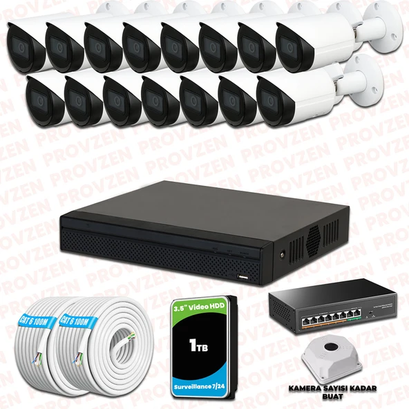 Provzen Dahua 15 Kameralı IP 1080P Gece Görüşlü Güvenlik Kamerası ürün görseli 1