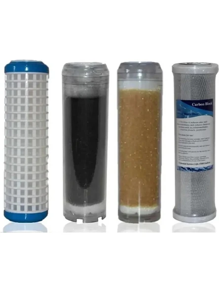 Daire Bina Sayaç Girişi 10" Inc 4 Aşama ( Yıkanabilir , Gac , Reçine , Blok ) Yedek Filtre Seti ürün görseli 1
