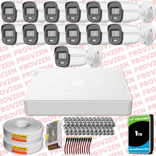 Provzen Hikvision ColorVu Full HD 13 Kameralı Gece Renkli Güvenlik Kamerası Olay Anında bildirim ürün görseli 1