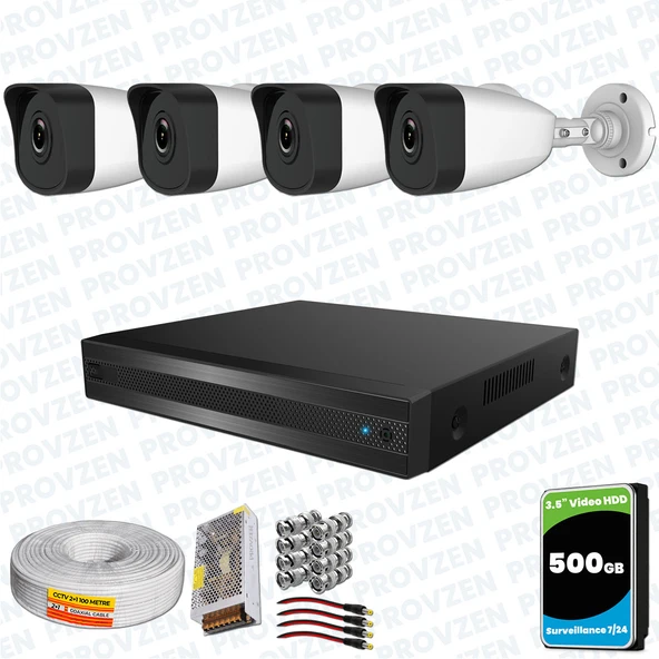 Provzen RV HiLook 4 Kameralı Full HD Geniş Açı Güvenlik Kamerası ürün görseli 1