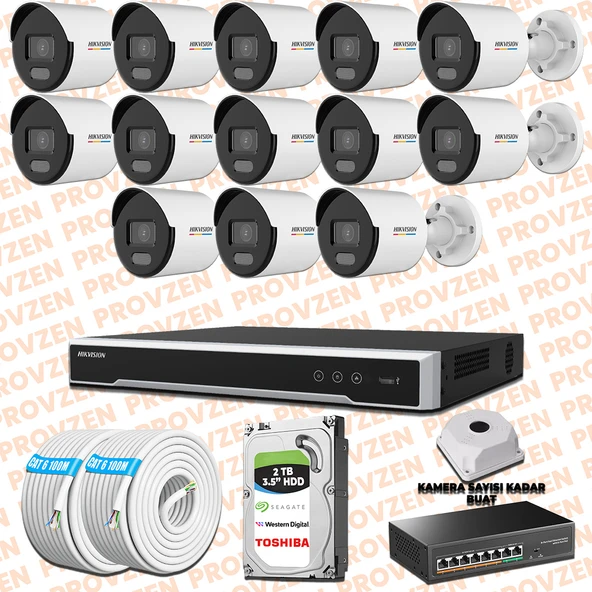 Provzen Hikvision 13 IP 4MP ColorVu Mikrofonlu Güvenlik Kamerası Olay Anında bildirim ürün görseli 1
