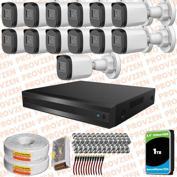 Provzen Rivo Dahua 13 Kameralı Full HD Güvenlik Kamerası 1tb hdd ürün görseli 1