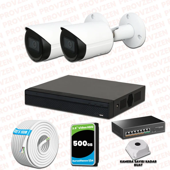 Provzen Dahua 2 Kameralı IP 1080P Gece Görüşlü Güvenlik Kamerası ürün görseli 1