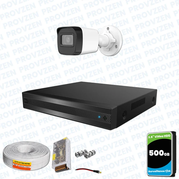 Provzen Hikvision RV 1 Kameralı Full HD Geniş Açı Güvenlik Kamerası 500GB ürün görseli 1