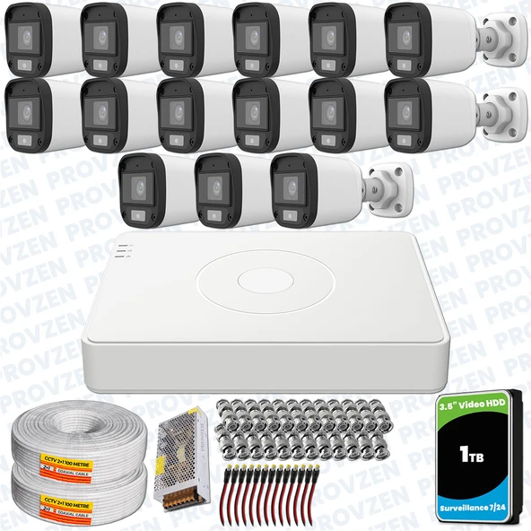 Provzen UNV Full HD 15 Kamera Renkli Gece Görüş Mikrofonlu Olay Anında bildirim ürün görseli 1