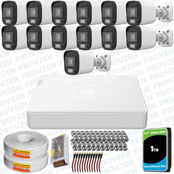 Provzen UNV Full HD 13 Kamera Renkli Gece Görüş Mikrofonlu Olay Anında bildirim ürün görseli 1