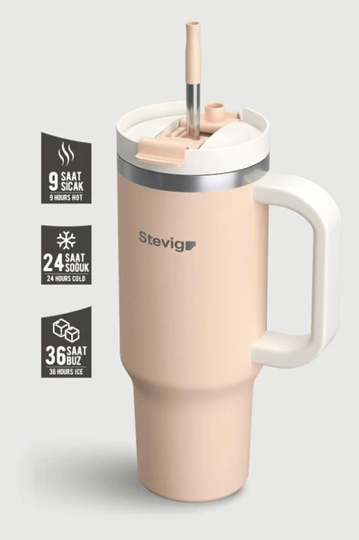 Stevig ST-239 2 Moods Tuck-In Tumbler Sızdırmaz Çelik Termos 900ML Bisque ürün görseli 1
