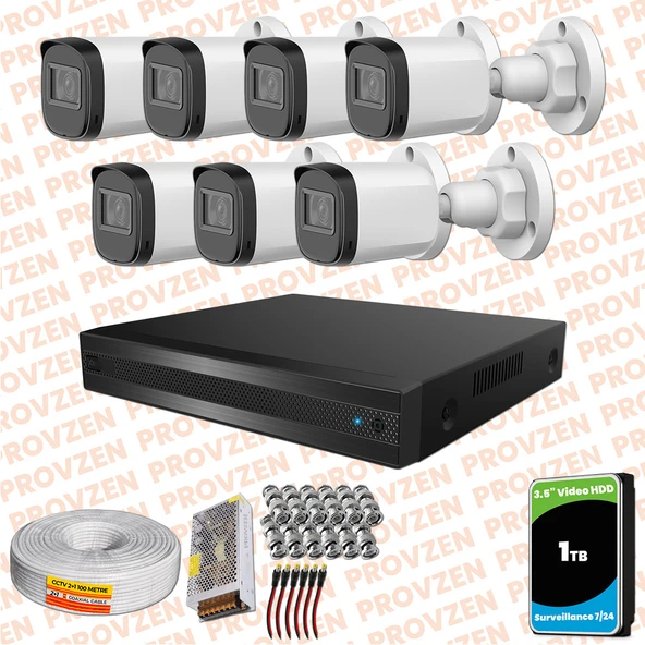 Provzen Rivo Dahua 7 Kameralı Full HD Güvenlik Kamerası 1tb hdd ürün görseli 1
