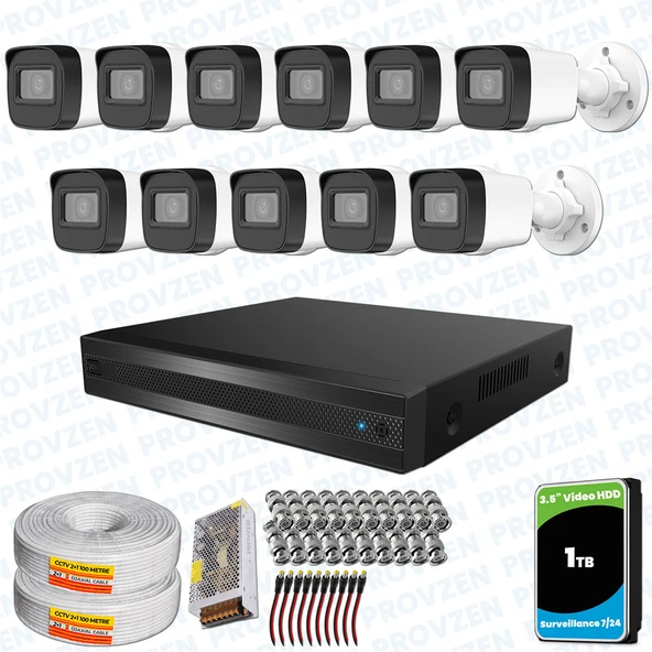 Provzen Hikvision RV 11 Kameralı Full HD Geniş Açı Güvenlik Kamerası 1TB ürün görseli 1
