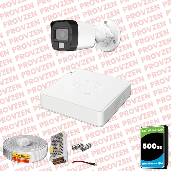 Provzen Hikvision 1 Kamera Hibrit ColorVu Full HD Güvenlik Kamera Olay Anında bildirim ürün görseli 1