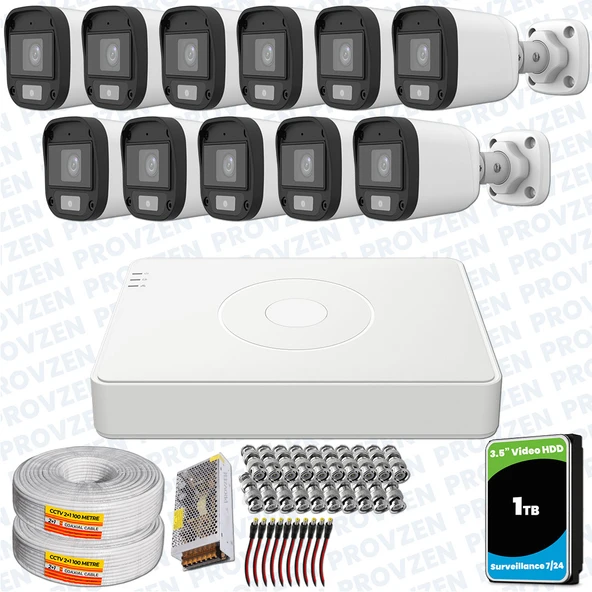 Provzen UNV Full HD 11 Kamera Renkli Gece Görüş Mikrofonlu Olay Anında bildirim ürün görseli 1