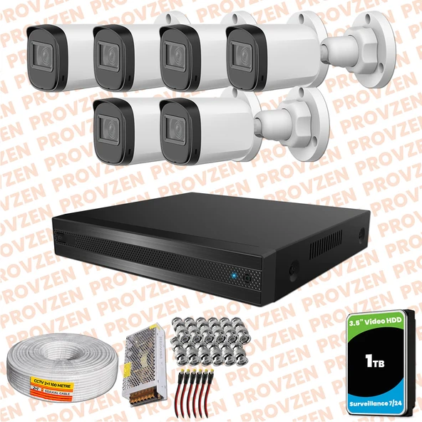 Provzen Rivo Dahua 6 Kameralı Full HD Güvenlik Kamerası 1tb hdd ürün görseli 1
