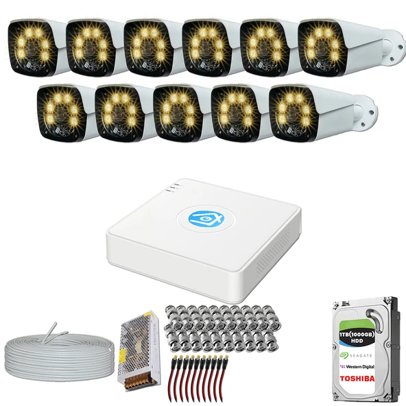 Provzen 11 Kameralı 5MP Lensli 1080P FullHD Gece Görüş Renkli Set ürün görseli 1