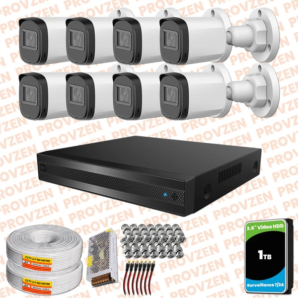 Provzen Rivo Dahua 8 Kameralı Full HD Güvenlik Kamerası 1tb hdd ürün görseli 1