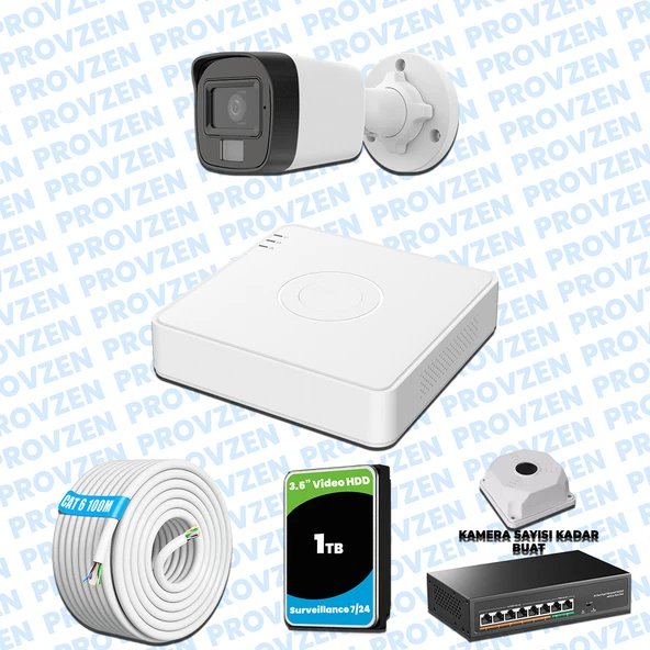 Provzen Hikvision 1’li İP 4MP Güvenlik Kamerası Seti Colorvu Mikrofonlu Olay Anında Bildirim ürün görseli 1