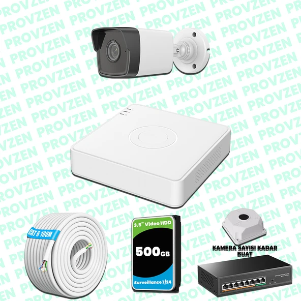 Provzen Hikvision 1 Kameralı IP 1080P Mikrofonlu Güvenlik Kamerası Olay Anında bildirim ürün görseli 1