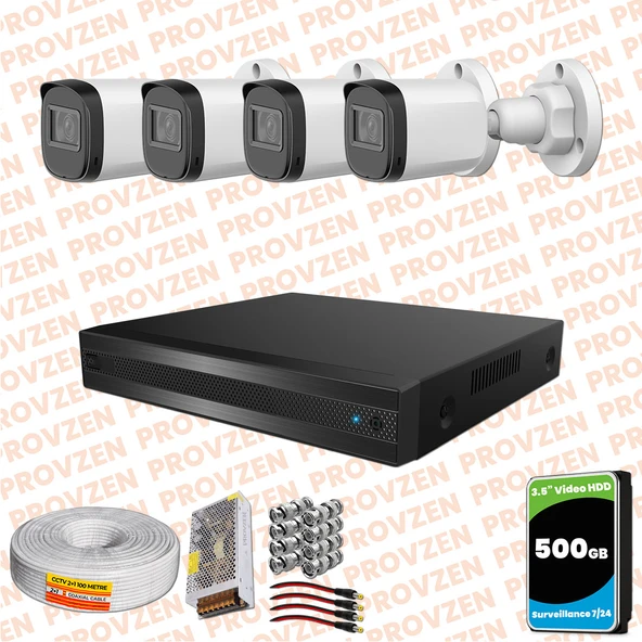 Provzen Rivo Dahua 4 Kameralı Full HD Güvenlik Kamerası 500GB ürün görseli 1