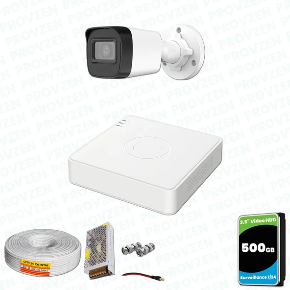 Provzen Hikvision 1 Kameralı Full HD Geniş Açı Güvenlik Kamerası 500GB Olay Anında bildirim ürün görseli 1
