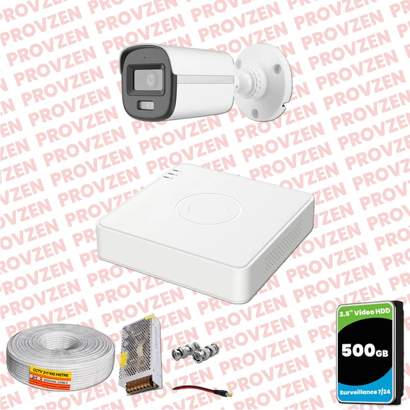 Provzen Hikvision ColorVu Full HD 1 Kameralı Gece Renkli Güvenlik Kamerası Olay Anında bildirim ürün görseli 1