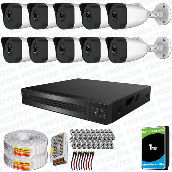 Provzen RV HiLook 10 Kameralı Full HD Geniş Açı Güvenlik Kamerası ürün görseli 1