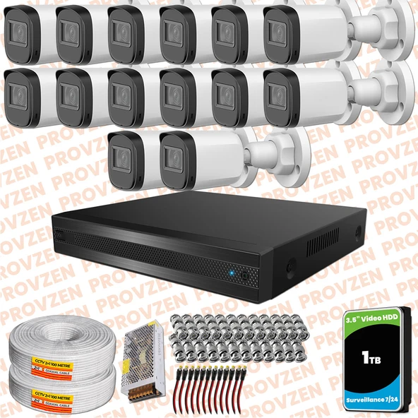 Provzen Rivo Dahua 14 Kameralı Full HD Güvenlik Kamerası 1tb hdd ürün görseli 1