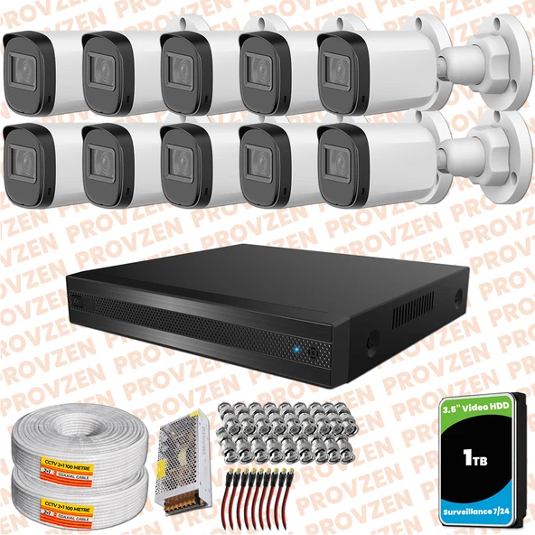Provzen Rivo Dahua 10 Kameralı Full HD Güvenlik Kamerası 1tb hdd ürün görseli 1