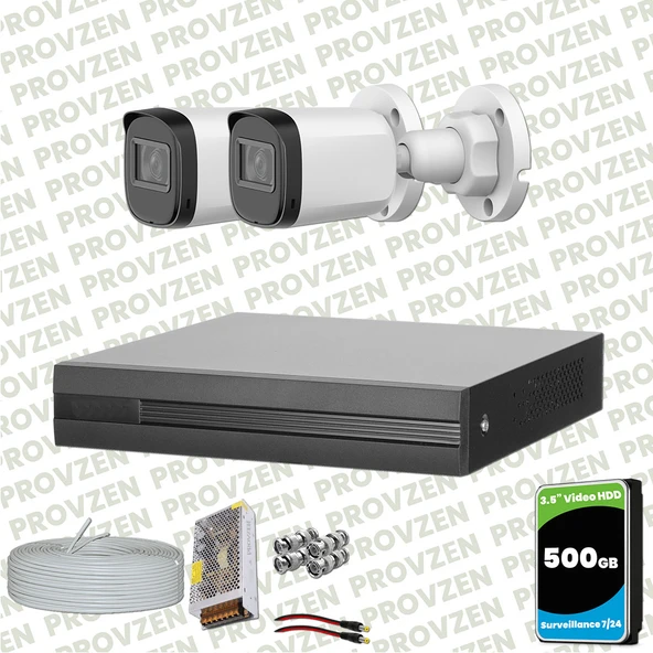 Provzen Dahua Full HD 2 Kameralı Güvenlik Kamerası + 500GB HDD ürün görseli 1