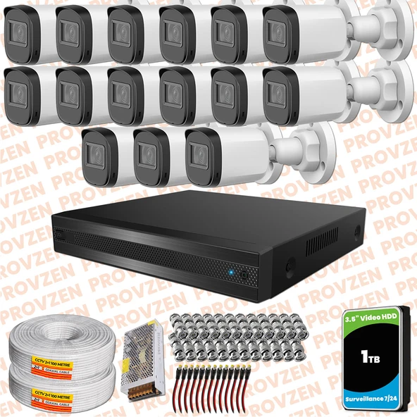 Provzen Rivo Dahua 15 Kameralı Full HD Güvenlik Kamerası 1tb hdd ürün görseli 1