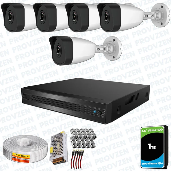 Provzen RV HiLook 5 Kameralı Full HD Geniş Açı Güvenlik Kamerası ürün görseli 1