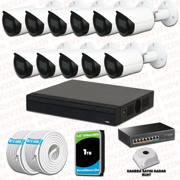 Provzen Dahua 11 Kameralı IP 1080P Gece Görüşlü Güvenlik Kamerası ürün görseli 1