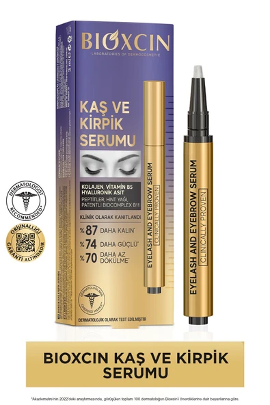 Bioxcin Kaş Kirpik Serumu - Kolajen Hyaluronik Asit Hint Yağı Keratin Peptidleri B5 Biocomplex B11 ürün görseli 1