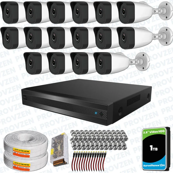 Provzen RV HiLook 16 Kameralı Full HD Geniş Açı Güvenlik Kamerası ürün görseli 1