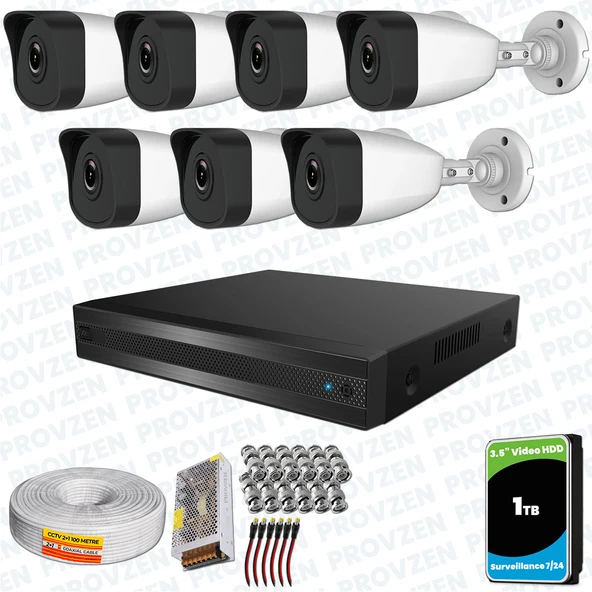 Provzen RV HiLook 7 Kameralı Full HD Geniş Açı Güvenlik Kamerası ürün görseli 1