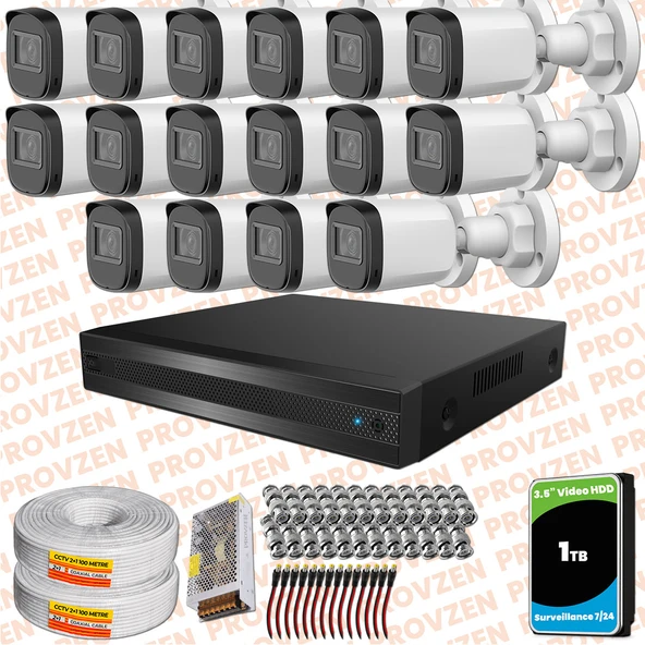 Provzen Rivo Dahua 16 Kameralı Full HD Güvenlik Kamerası 1tb hdd ürün görseli 1