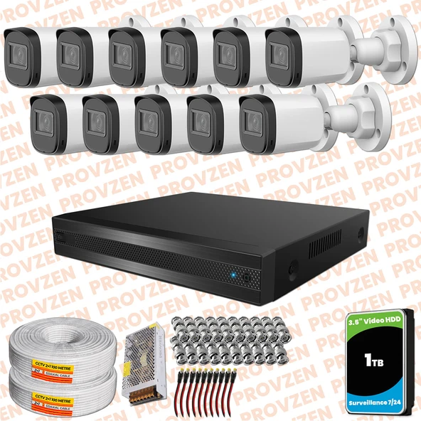 Provzen Rivo Dahua 11 Kameralı Full HD Güvenlik Kamerası 1tb hdd ürün görseli 1