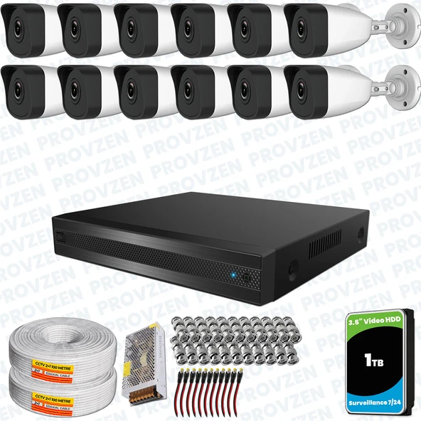 Provzen RV HiLook 12 Kameralı Full HD Geniş Açı Güvenlik Kamerası ürün görseli 1