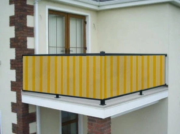 Ceylan Home Balkon Demiri Perdesi Kuş Gözü Her Ölçüde Özel Dikim Sarı ürün görseli 1