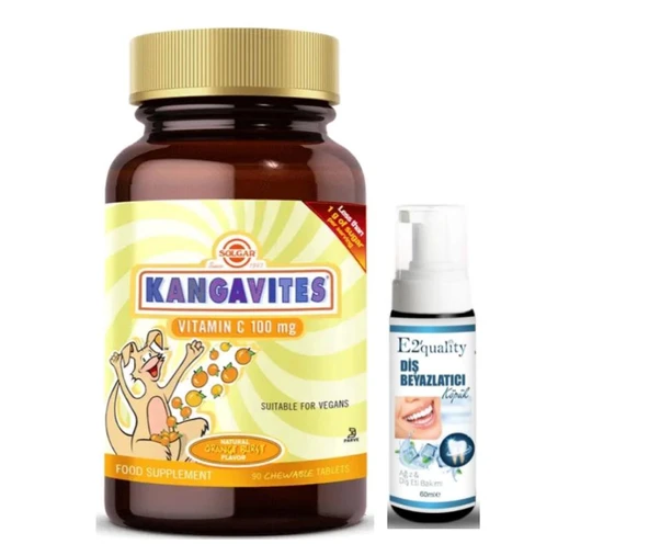 Solgar Kangavites Vitamin C 100 mg 90 Tablet - Diş Beyazlatıcı Köpük Hediye ürün görseli 1