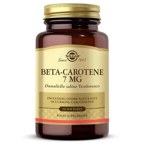 Solgar Beta Carotene 7 mg 60 Kapsül - Diş Beyazlatıcı Köpük Hediye ürün görseli 1