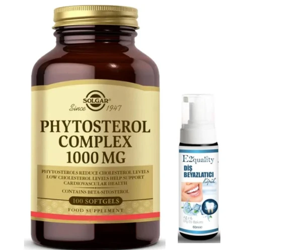 Solgar Phytosterol Complex 1000 mg 100 Yumuşak Jelatinli Kapsül - Diş Beyazlatıcı Köpük Hediye ürün görseli 1