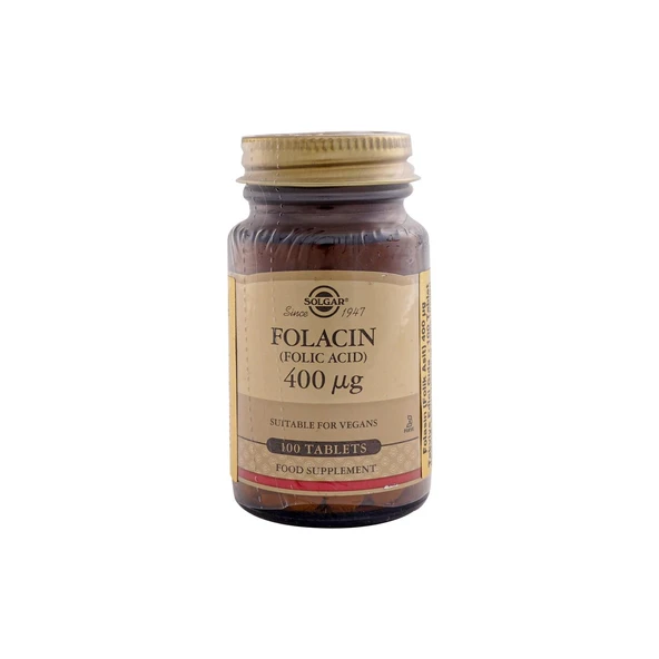 Solgar Folic Acid (Folacin) 400 mcg 100 Tablet ürün görseli 1
