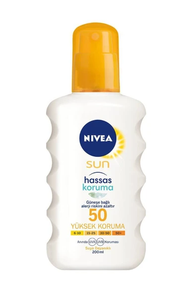 Nivea Hassas Ciltler İçin Koruyucu Güneş Spreyi Spf 50 200 Ml ürün görseli 1
