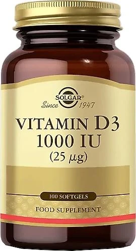 Solgar Vitamin D3 1000 IU (25 µg) 100 Yumuşak Jelatin Kapsül ürün görseli 1