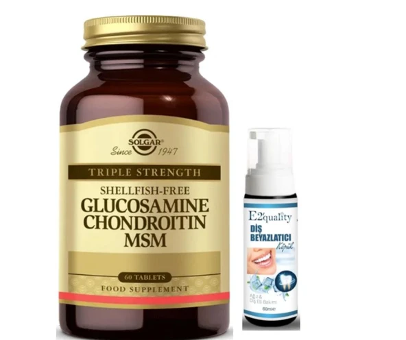 Solgar Glucosamine Chondroitin MSM 60 Tablet - Diş Beyazlatıcı Köpük Hediye ürün görseli 1